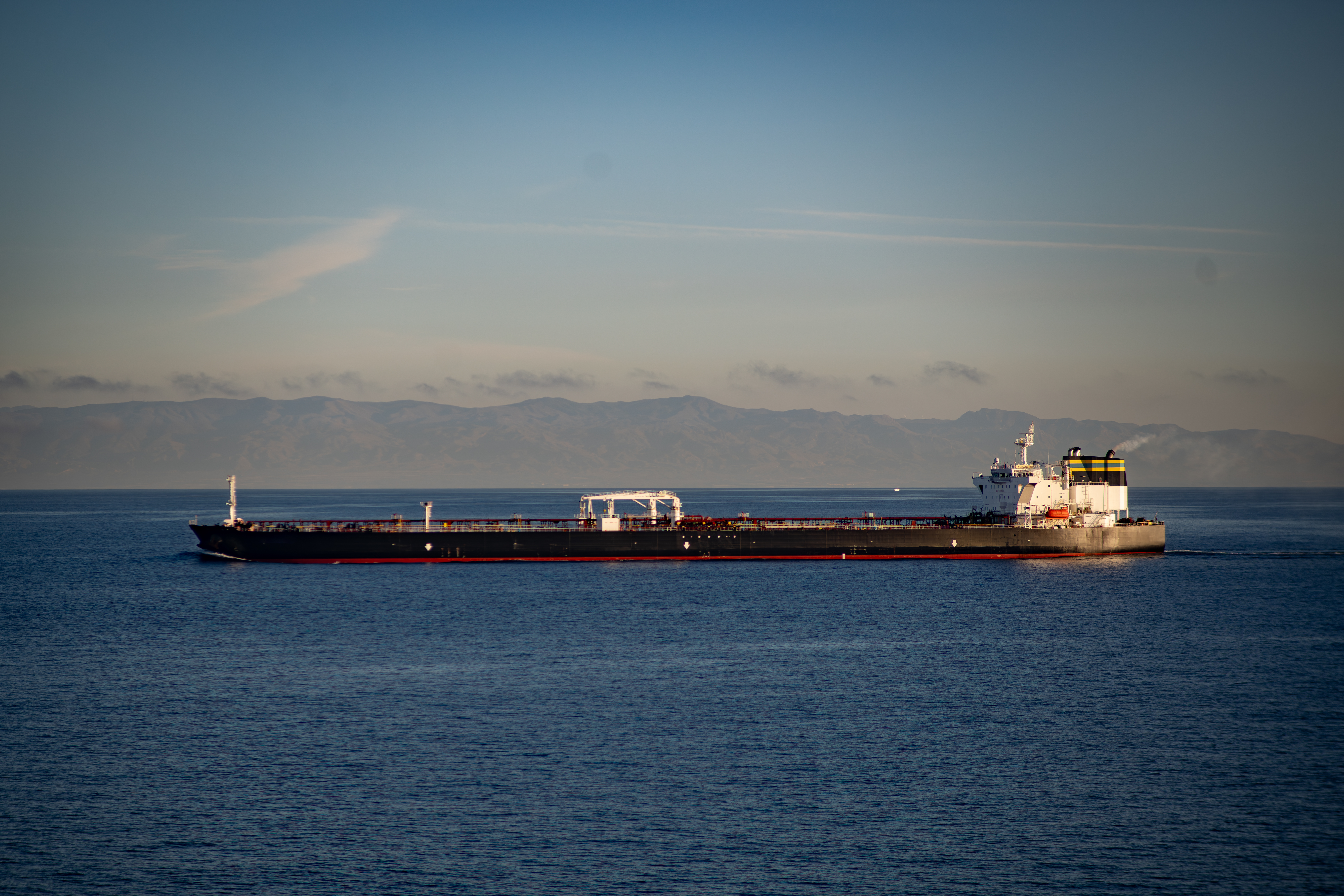 Aframax oil tanker near Spainish Mediterranean coast. Ph. By Capt. Tymur Rudov Product