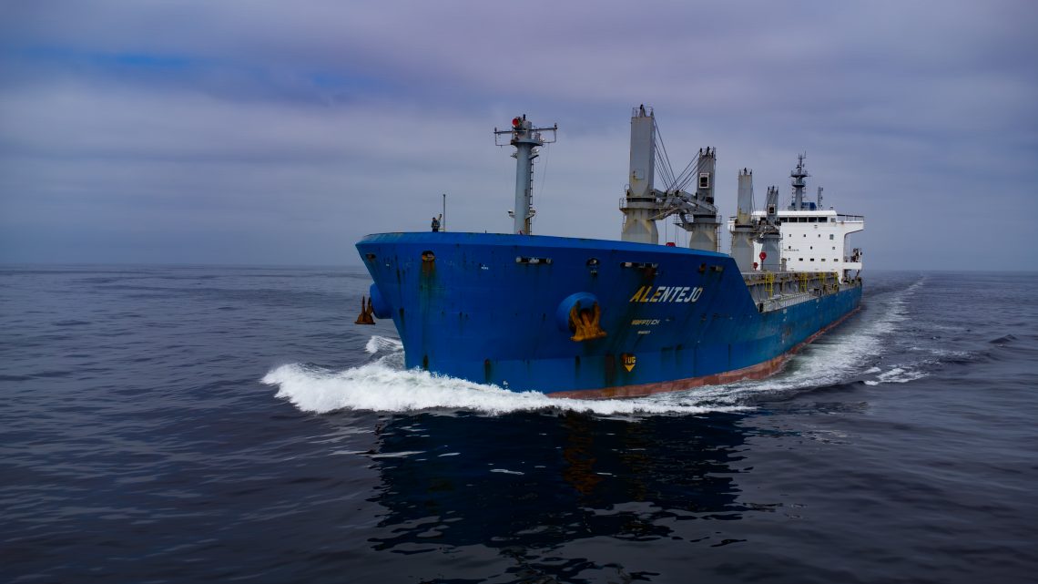 mv Alentejo, bulk carrier under way during good weather. Photo by Capt. Tymur Rudov Product