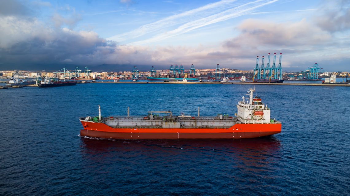 tanker under way leaving port of Algeciras. 2024. Ph. By Capt. Tymur Rudov Product